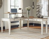 Furniture City Slidell - Ashley Furniture - Realyn Office Desk - 2-Piece Home Office Desk / White/Brown - H743H2