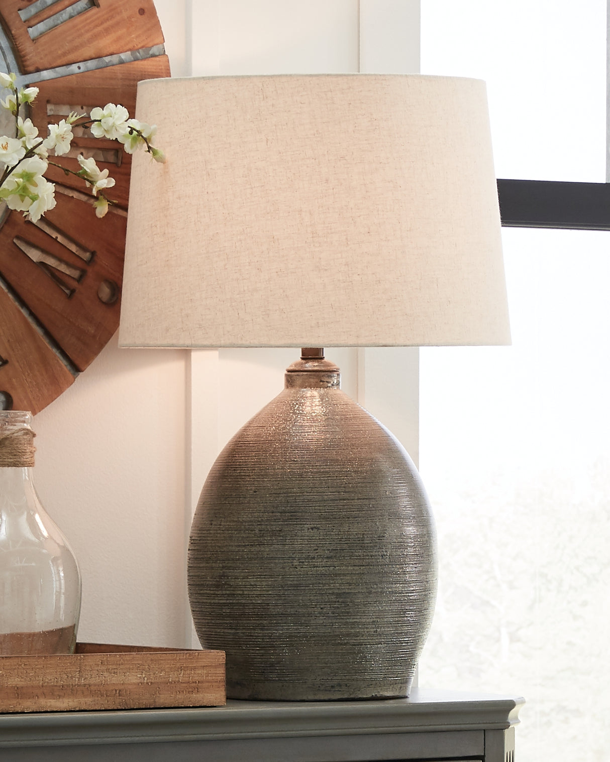 Furniture City Slidell - Ashley Furniture - Joyelle Lighting - Table Lamp (Set of 2) / Gray - L100744X2