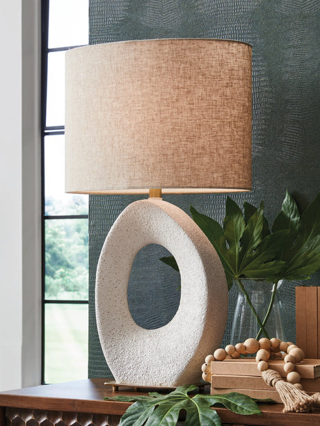 Furniture City Slidell - Ashley Furniture - Trentlen Lighting - Paper Table Lamp (1/CN) / Cream/Gold Finish - L235984