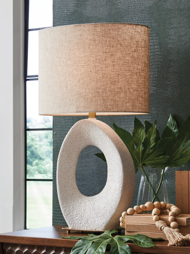 Furniture City Slidell - Ashley Furniture - Trentlen Lighting - Paper Table Lamp (1/CN) / Cream/Gold Finish - L235984