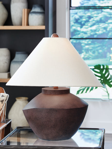 Furniture City Slidell - Ashley Furniture - Honsworth Lighting - Poly Table Lamp (1/CN) / Antique Brown - L235994