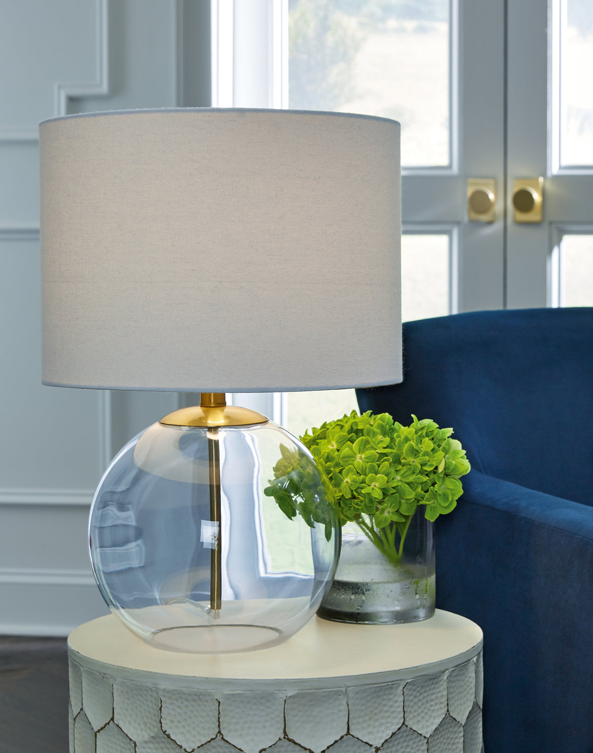 Furniture City Slidell - Ashley Furniture - Samder Lighting - Table Lamp (Set of 2) / Clear/Brass Finish - L430744X2