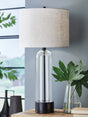 Furniture City Slidell - Ashley Furniture - Kerrbrook Lighting - Glass Table Lamp (1/CN) / Clear/Black - L430944