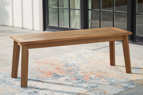 Furniture City Slidell - Ashley Furniture - Janiyah Outdoor - Bench / Light Brown - P407-600