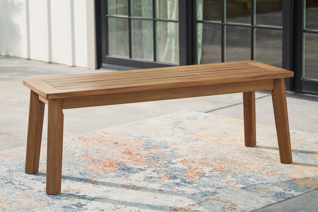 Furniture City Slidell - Ashley Furniture - Janiyah Outdoor - Bench / Light Brown - P407-600