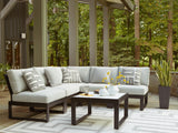 Furniture City Slidell - Ashley Furniture - Beachloft Outdoor - 5-Piece Outdoor Sectional / Black/Gray - P490P2