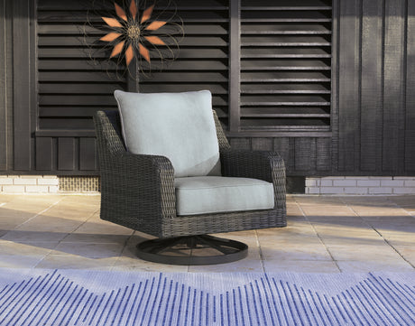 Furniture City Slidell - Ashley Furniture - Elite Park Outdoor - Bench with Cushion / Gray - P518-600