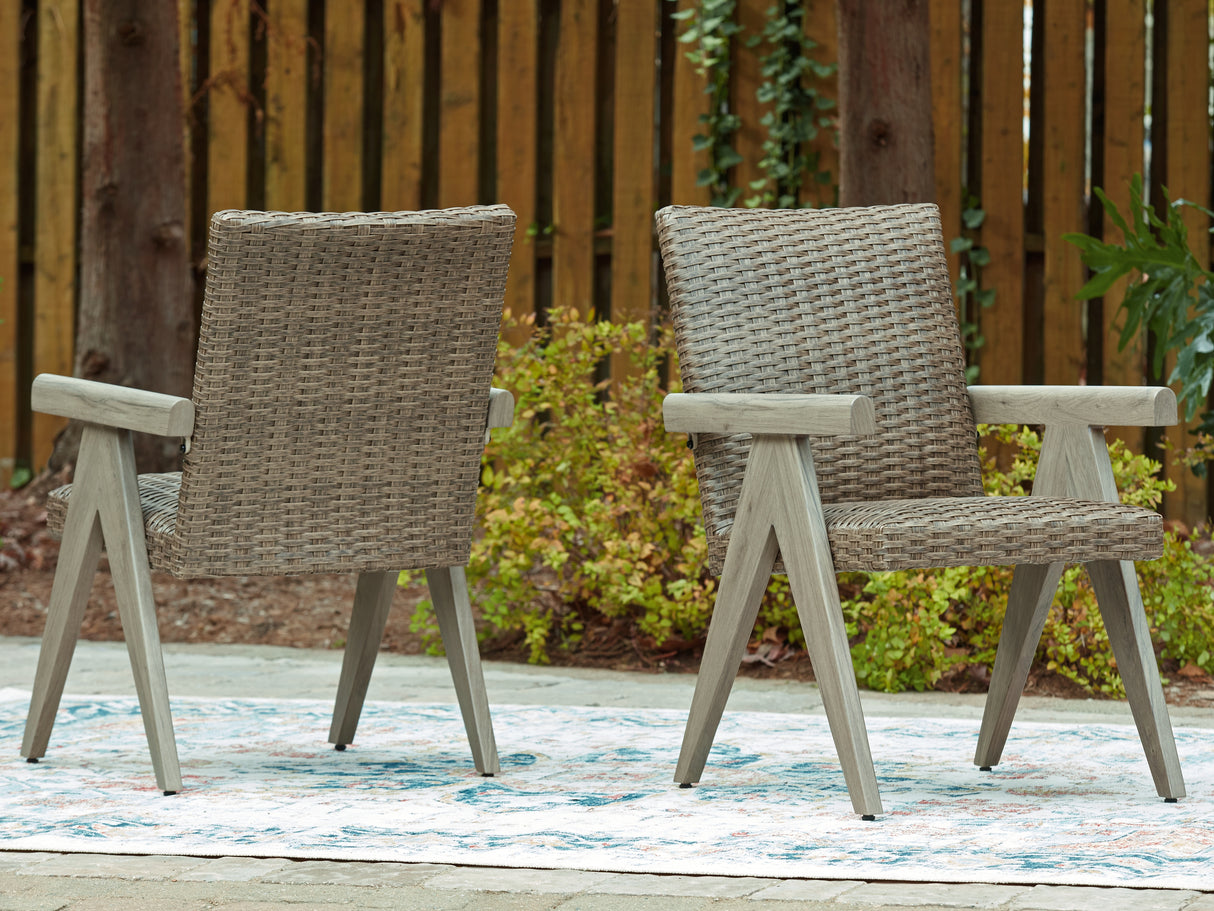Furniture City Slidell - Ashley Furniture - Cliff Trails Outdoor - Arm Chair (Set of 2) / Beige - PCP690-601A