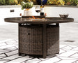 Furniture City Slidell - Ashley Furniture - Paradise Trail Outdoor - Outdoor Counter Height Dining Table with 4 Barstools / Medium Brown - P750P5