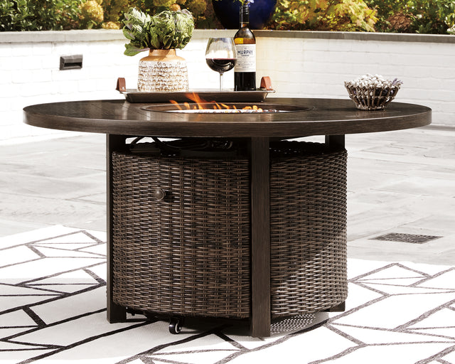 Furniture City Slidell - Ashley Furniture - Paradise Trail Outdoor - Outdoor Counter Height Dining Table with 4 Barstools / Medium Brown - P750P5