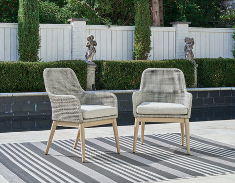 Furniture City Slidell - Ashley Furniture - Seton Creek Outdoor - Barstool with Cushion (Set of 2) / Beige/Gray - P798-130