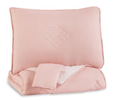 Furniture City Slidell - Ashley Furniture - Lexann Full Comforter Set - Full Comforter Set / Pink/White/Gray - Q901003F
