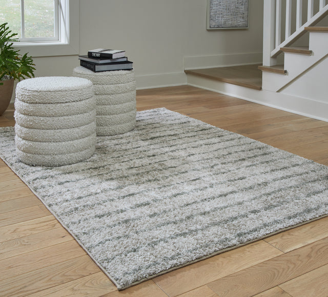 Furniture City Slidell - Ashley Furniture - Laddway Rug - 5' x 7' Rug / Cream/Green - R406882