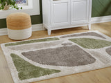 Furniture City Slidell - Ashley Furniture - Anburgh Rug - Medium Rug / Green/Gray/Ivory - R407352