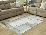 Furniture City Slidell - Ashley Furniture - Larkport Rug - Washable 5' x 7' Area Rug / Cream/Brown/Gray - R407412