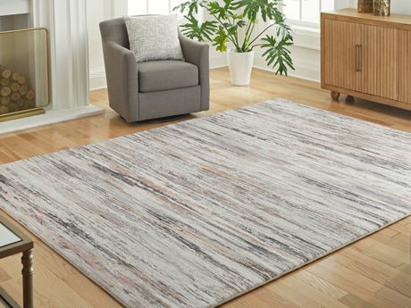 Furniture City Slidell - Ashley Furniture - Nace Rug - 5' x 7' Area Rug / Gray/Brown/White - R407472