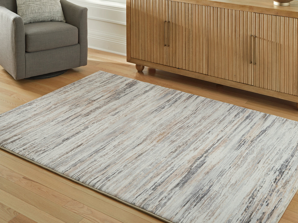 Furniture City Slidell - Ashley Furniture - Nace Rug - 5' x 7' Area Rug / Gray/Brown/White - R407472