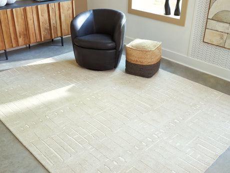 Furniture City Slidell - Ashley Furniture - Wolbert Rug - 5' x 7' Area Rug / Tan/Ivory - R407662