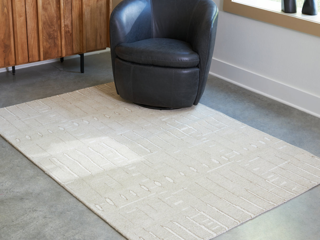 Furniture City Slidell - Ashley Furniture - Wolbert Rug - 5' x 7' Area Rug / Tan/Ivory - R407662