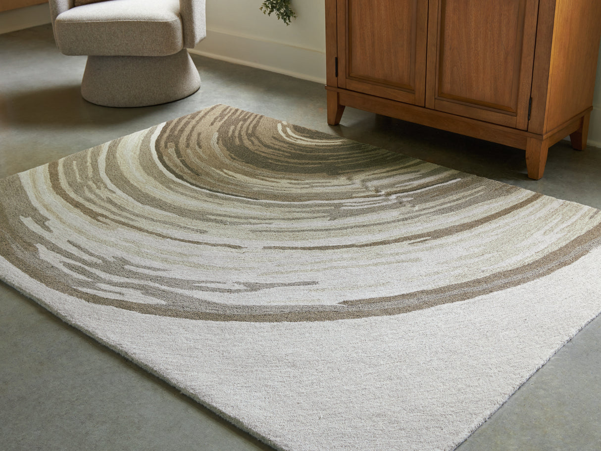 Furniture City Slidell - Ashley Furniture - Rizwana Rug - 5' x 7' Area Rug / Ivory/Brown/Gray - R407762