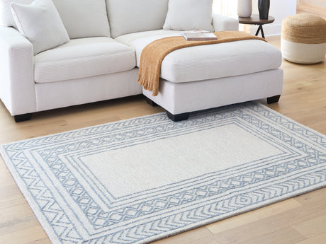 Furniture City Slidell - Ashley Furniture - Azelhurst Rug - 5' x 7' Area Rug / Blue/Ivory/Gray - R407852