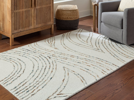 Furniture City Slidell - Ashley Furniture - Deenbury Rug - 7'8" x 10' Area Rug / Ivory/Green/Brown - R407861