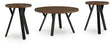 Furniture City Slidell - Ashley Furniture - Elbrynn Table (Set of 3) - Occasional Table Set (3/CN) / Brown/Black - T153-13