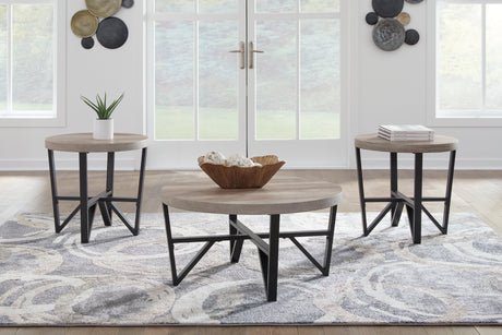 Furniture City Slidell - Ashley Furniture - Deanlee Table (Set of 3) - Occasional Table Set (3/CN) / Grayish Brown/Black - T235-13