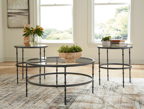 Furniture City Slidell - Ashley Furniture - Kellyco Table (Set of 3) - Occasional Table Set (3/CN) / Gunmetal - T246-13