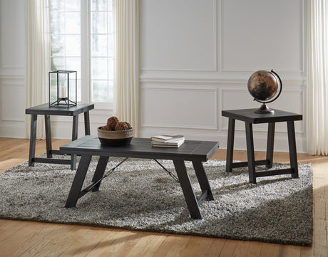 Furniture City Slidell - Ashley Furniture - Noorbrook Table (Set of 3) - Occasional Table Set (3/CN) / Black/Pewter - T351-13