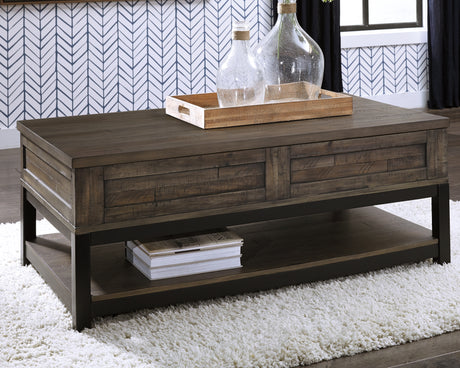 Furniture City Slidell - Ashley Furniture - Johurst Coffee Table with Lift Top - LIFT TOP COCKTAIL TABLE / Grayish Brown - T444-9
