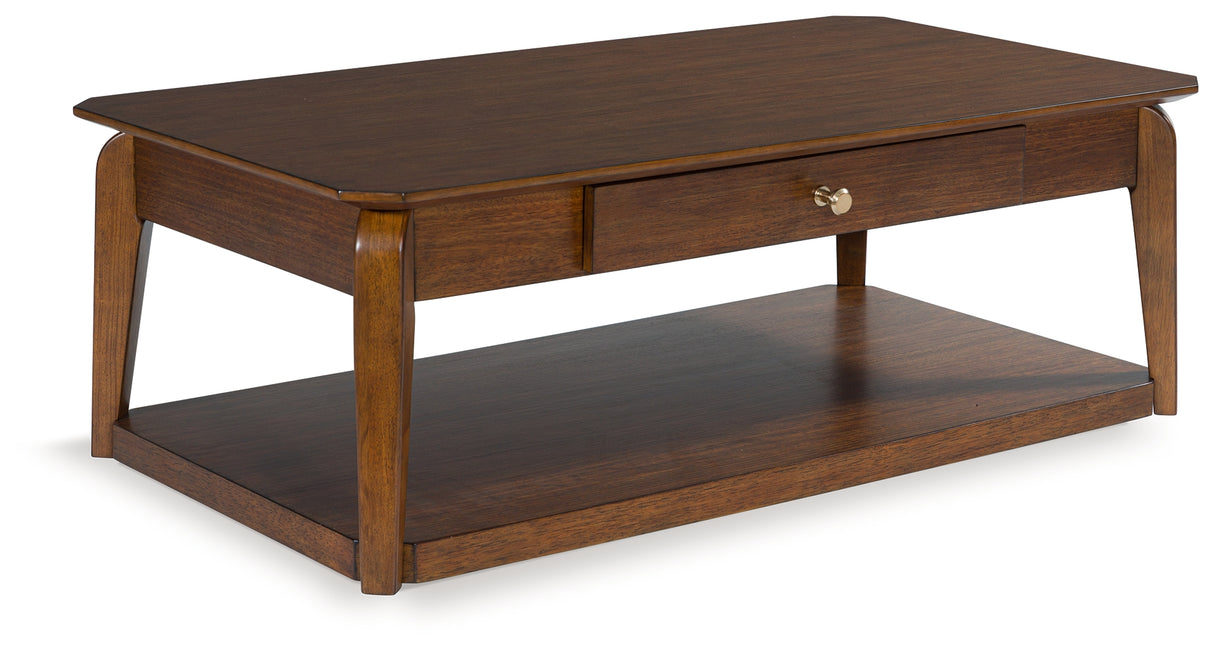 Furniture City Slidell - Ashley Furniture - Trenmour Coffee Table - Rectangular Cocktail Table / Medium Brown - T596-1
