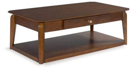 Furniture City Slidell - Ashley Furniture - Trenmour Coffee Table - Rectangular Cocktail Table / Medium Brown - T596-1