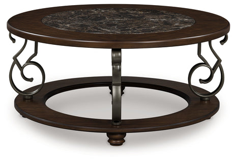 Furniture City Slidell - Ashley Furniture - Frallyn Coffee Table - Round Cocktail Table / Dark Brown - T623-8