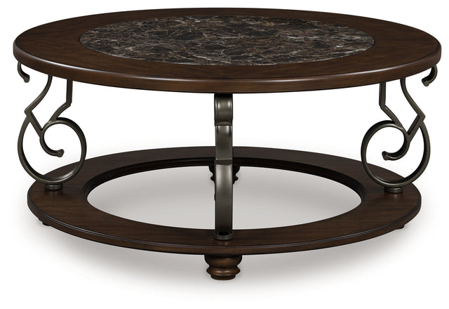Furniture City Slidell - Ashley Furniture - Frallyn Coffee Table - Round Cocktail Table / Dark Brown - T623-8