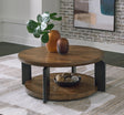 Furniture City Slidell - Ashley Furniture - Kraeburn Coffee Table - Round Cocktail Table / Brown/Black - T624-8