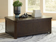 Furniture City Slidell - Ashley Furniture - Breckington Coffee Table With Storage - Cocktail Table with Storage / Dark Brown - T678-20