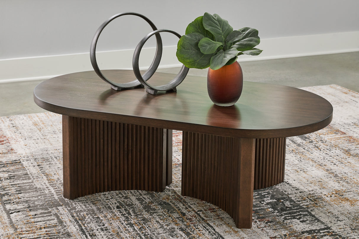 Furniture City Slidell - Ashley Furniture - Korestone Coffee Table - Rectangular Cocktail Table / Dark Brown - T438-1
