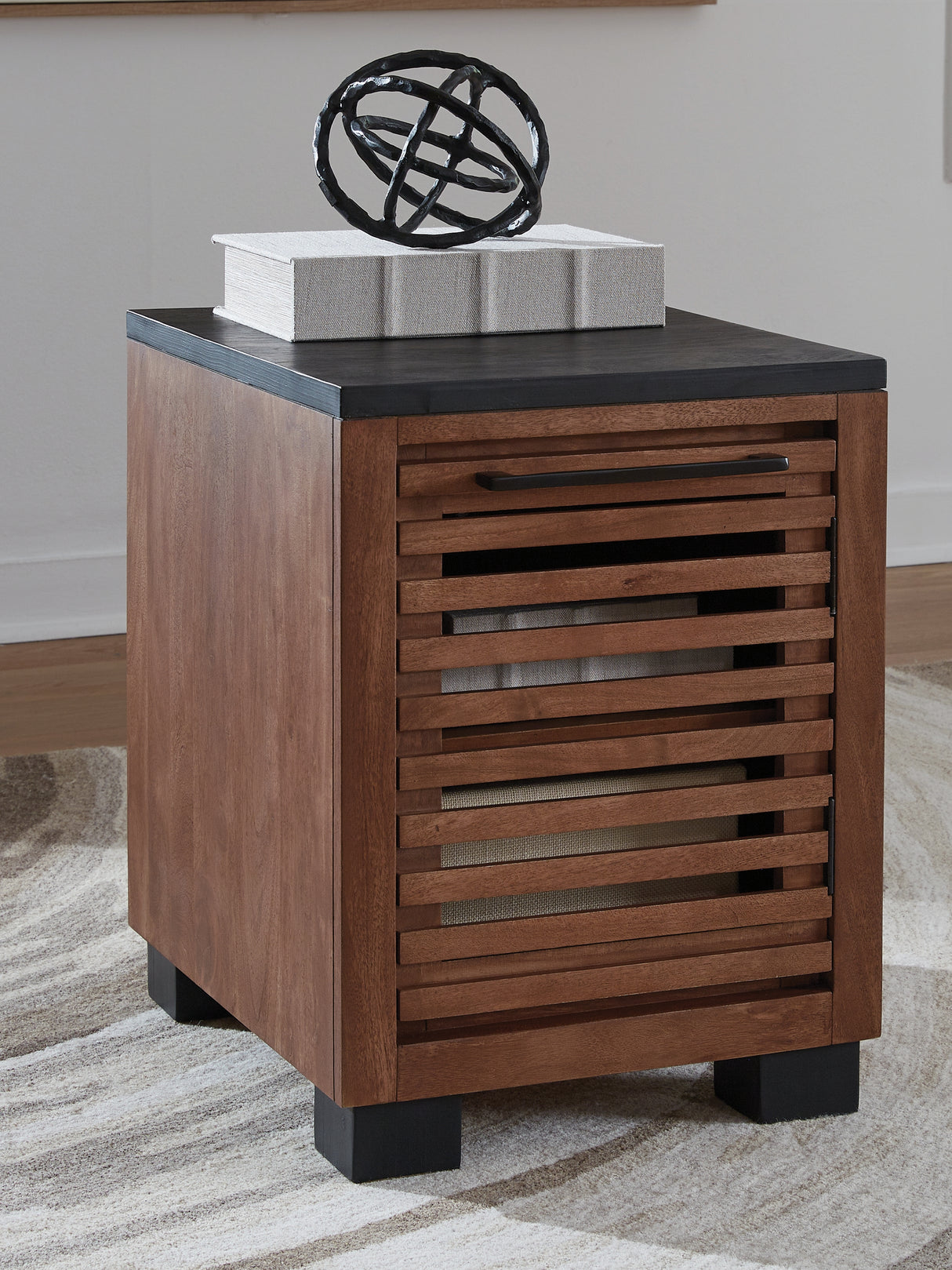 Furniture City Slidell - Ashley Furniture - Kallari Chairside End Table - Chair Side End Table / Warm Brown/Black - T737-7
