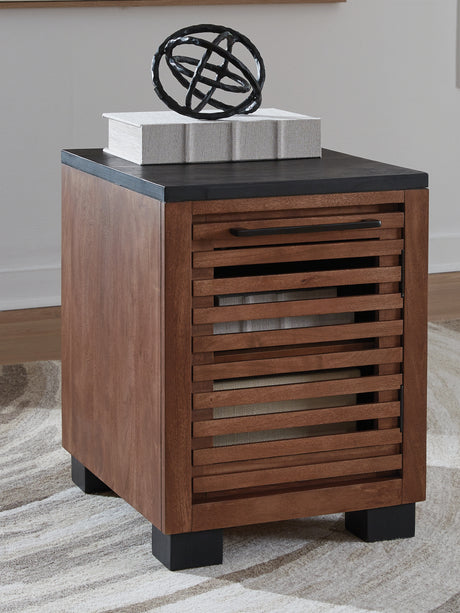 Furniture City Slidell - Ashley Furniture - Kallari Chairside End Table - Chair Side End Table / Warm Brown/Black - T737-7