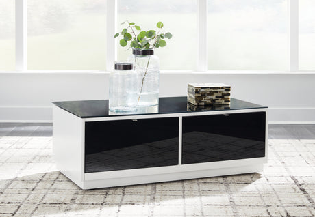 Furniture City Slidell - Ashley Furniture - Gardoni Coffee Table - Rectangular Cocktail Table / White/Black - T756-1
