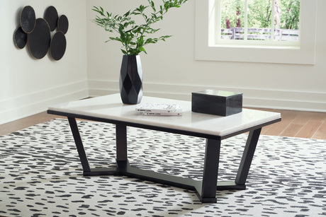 Furniture City Slidell - Ashley Furniture - Fostead Coffee Table - Rectangular Cocktail Table / White/Espresso - T770-1