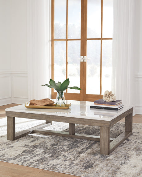 Furniture City Slidell - Ashley Furniture - Loyaska Coffee Table - Rectangular Cocktail Table / Brown/Ivory - T789-1