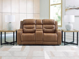 Furniture City Slidell - Ashley Furniture - Knightington Living Room - PWR REC Love w/Audio Seating / Caramel - PCU1160018A