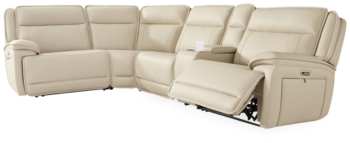 Furniture City Slidell - Ashley Furniture - Double Deal Sectional - 5-Piece Reclining Sectional with Console / Almond - U13001S8