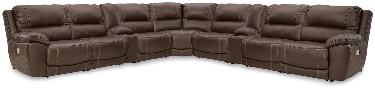 Furniture City Slidell - Ashley Furniture - Dunleith 9-Piece Power Reclining Sectional - 9-piece Power Reclining Sectional / Chocolate - U71604S10