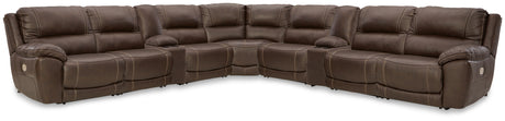 Furniture City Slidell - Ashley Furniture - Dunleith 9-Piece Power Reclining Sectional - 9-piece Power Reclining Sectional / Chocolate - U71604S10