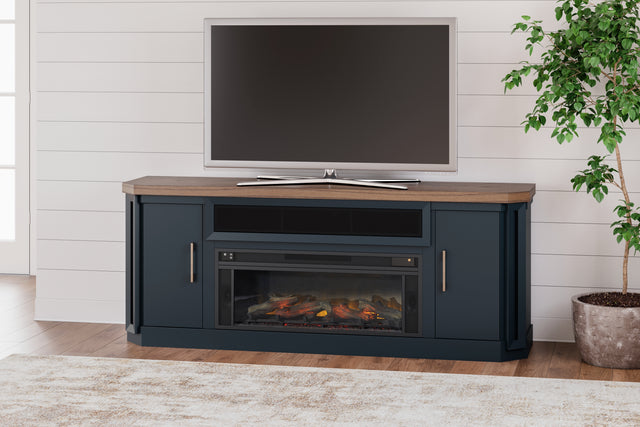 Furniture City Slidell - Ashley Furniture - Landocken 83" TV Stand - 83" / Brown/Blue - W402-68
