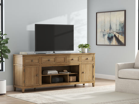 Furniture City Slidell - Ashley Furniture - Sharlance 81" TV Stand - 81" / Light Brown - W655-68