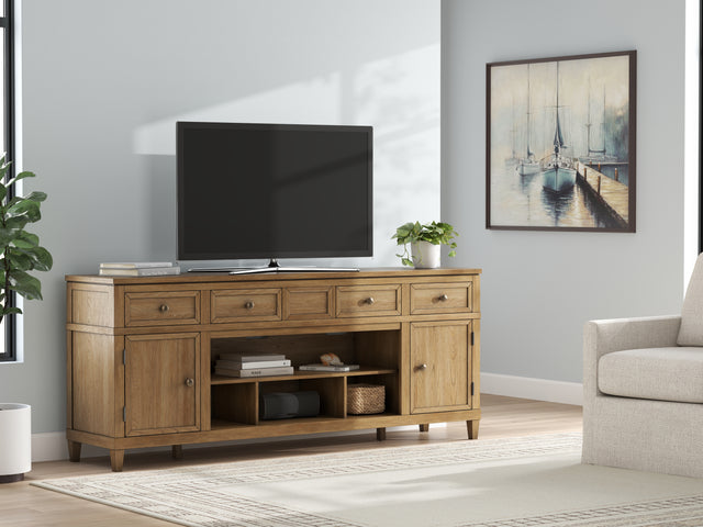 Furniture City Slidell - Ashley Furniture - Sharlance 81" TV Stand - 81" / Light Brown - W655-68